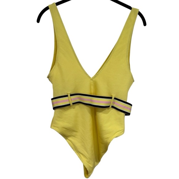 & Other Stories Belted High Cut Swimsuit 70’s Retro Summer Vacation Size 8 - Picture 7 of 13
